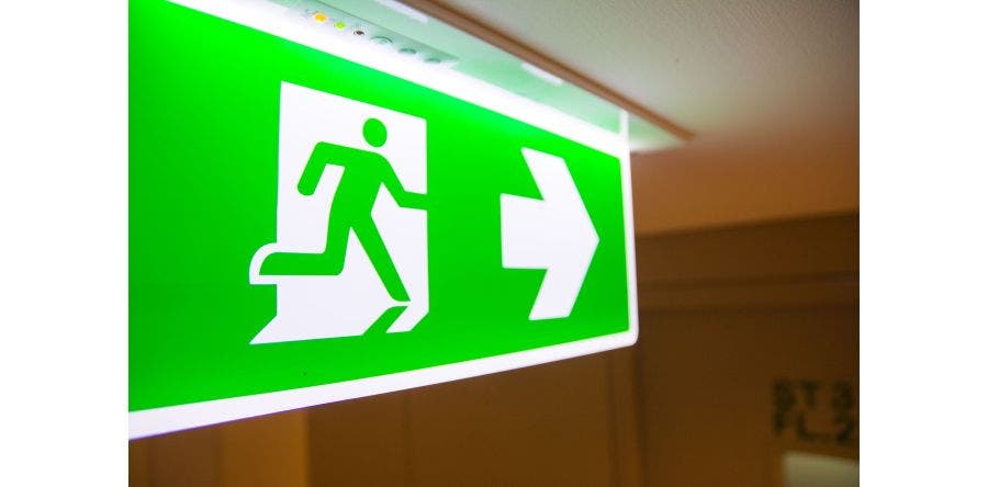 exit sign with arrow